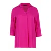 Conquista Women's Pink / Purple Fuchsia V Neck Top In Pink/purple
