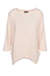 Conquista Women's Pink / Purple Knit Cotton Top With An Uneven Hemline In Pink/purple