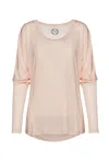 Conquista Women's Pink / Purple Light Pink Top With Batwing Sleeves In Pink/purple