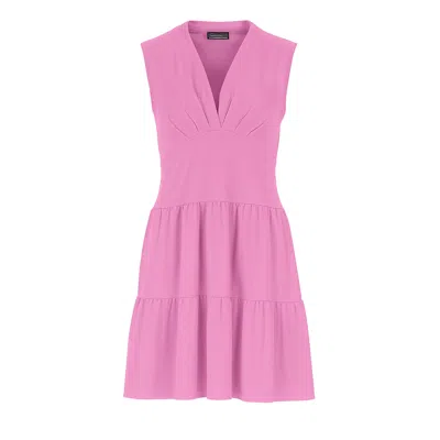 Conquista Women's Pink / Purple Orchid Sleeveless V-neck Jersey Dress
