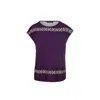 Conquista Women's Pink / Purple Oriental Print Detail Top In Pink/purple