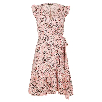 Conquista Women's Pink / Purple Pink Floral Wrap Dress In Pink/purple