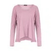 Conquista Women's Pink / Purple Pink Knit Handkerchief Hem Top In Pink/purple