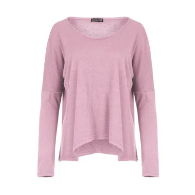 Conquista Women's Pink / Purple Pink Knit Handkerchief Hem Top In Pink/purple