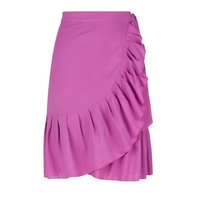 Conquista Women's Pink / Purple Pink Wrap Ruffle Skirt In Pink/purple
