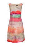 CONQUISTA WOMEN'S PINK / PURPLE PRINT EMPIRE LINE DRESS