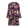 Conquista Women's Pink / Purple Print Mulberry Jersey Tiered Dress In Pink/purple