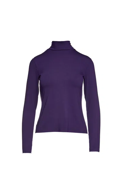 Conquista Women's Pink / Purple Purple Long Sleeve Polo Neck Jumper In Pink/purple