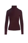 Conquista Women's Pink / Purple Purple Turtle Neck Top By  In Pink/purple