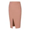 Conquista Women's Pink / Purple Salmon Colour Faux Mouflon Pencil Skirt In Pink/purple