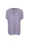 Conquista Women's Pink / Purple Sleeveless Lilac Top With A Mandarin Collar In Pink/purple