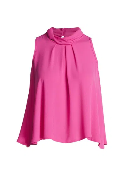 Conquista Women's Pink / Purple Sleeveless Top With Pleat Detail In Pink/purple
