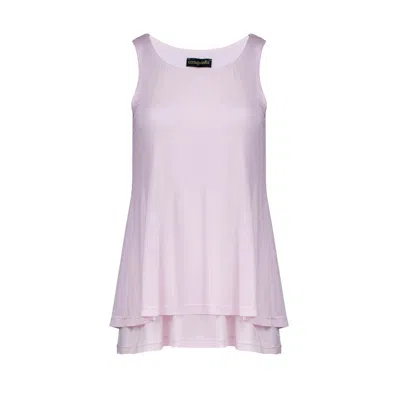 Conquista Women's Pink / Purple Soft Pink Layered A-line Tunic Top With Back Slit In Pink/purple