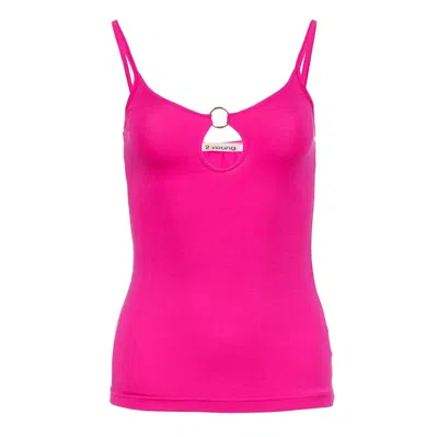 Conquista Women's Pink / Purple Spaghetti Strap Keyhole Top In Pink/purple