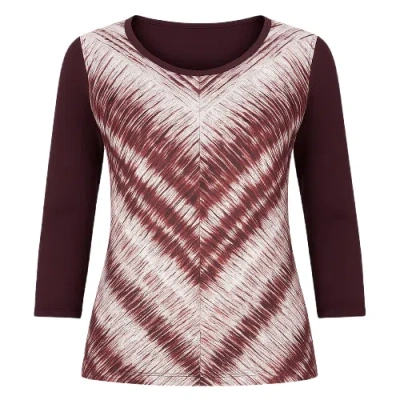 Conquista Women's Pink / Purple Straight Patterned Top. In Multi