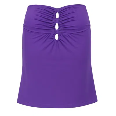 Conquista Women's Pink / Purple Strapless Ruched Jersey Top – Purple