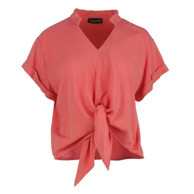 Conquista Women's Pink / Purple Tie Detail Coral Top In Pink/purple