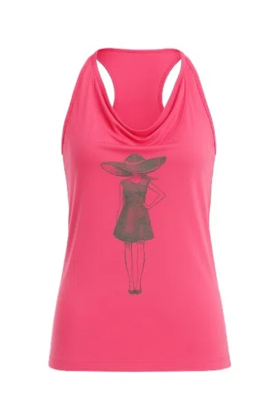 Conquista Women's Pink Racer Back Top In Fuschia In Red