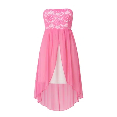 Conquista Women's Pink Sheer & Lace Layer Dress