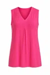 Conquista Women's Pink Sleeveless Pleat Detail Tunic In Pink