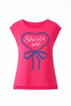 Conquista Women's Pink Sleeveless Print Top In Fuchsia In Pink