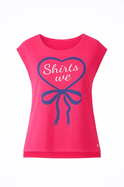 Conquista Women's Pink Sleeveless Print Top In Fuchsia