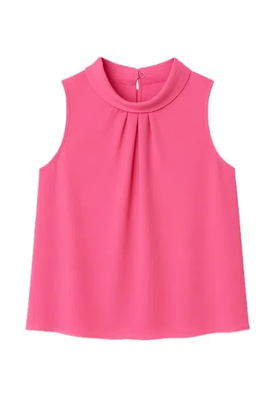 Conquista Women's Pink Sleeveless Top With Pleat Detail