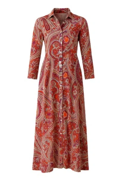 Conquista Women's Print Maxi Dress With Buttons