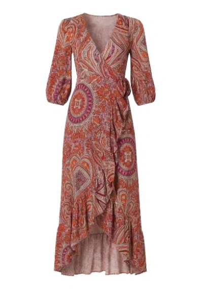 Conquista Women's Print Maxi Wrap Dress