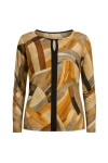 Conquista Women's Print Panel Detail Top In Multi