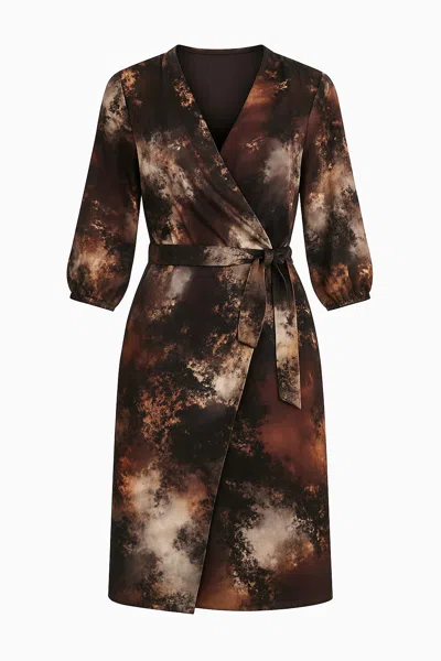 Conquista Women's Print Wrap Dress In Multi