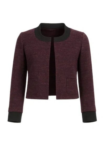 Conquista Women's Purple Bolero With Pockets In Burgundy