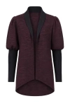 Conquista Women's Purple Sleeve Detail Open Front Cardigan In Purple