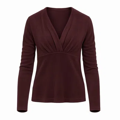 Conquista Women's Red Burgundy Jersey Top With Polyamide
