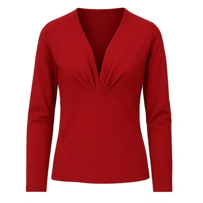 Conquista Women's Red Burgundy Viscose-wool Long Sleeve Top