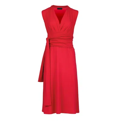 Conquista Women's Red Jersey Empire Line Dress