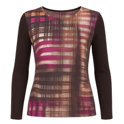 Conquista Women's Red Print Long Sleeve Top