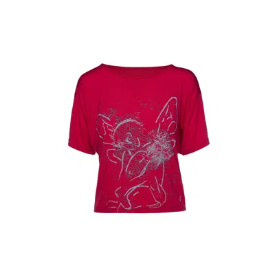Conquista Women's Red Printed Tee