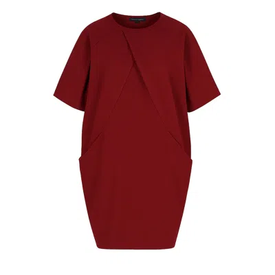 Conquista Women's Red Relaxed-fit Dress In Heavy Jersey Cotton-elastane