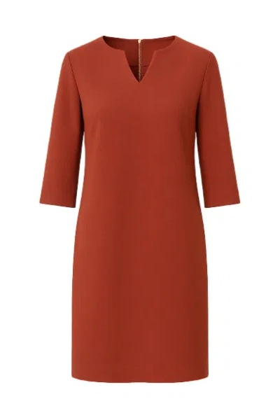 Conquista Women's Red Rust Colour Straight Dress