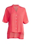 CONQUISTA WOMEN'S RED SHORT SLEEVE BLOUSE