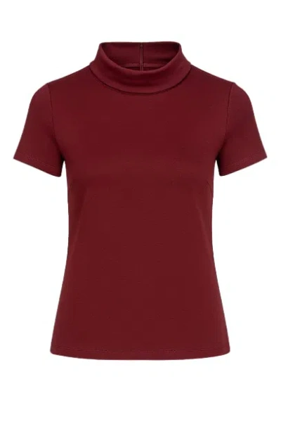 Conquista Women's Red Short Sleeve Burgundy Top