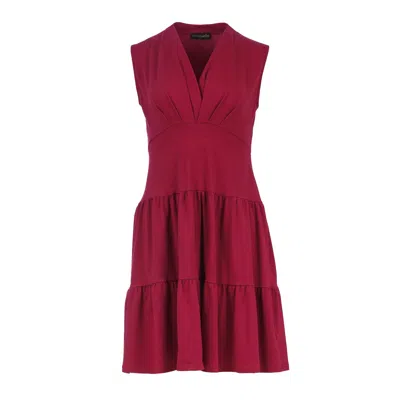 Conquista Women's Red Sleeveless Bordeaux Cotton Jersey Dress