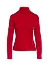 Conquista Women's Red Turtle Neck Top By  In Red