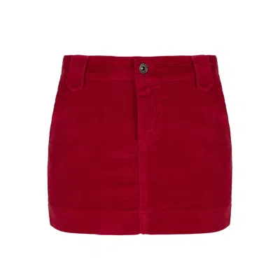 Conquista Women's Red Velvet Micro Mini Skirt