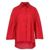 CONQUISTA WOMEN'S RED WIDE SLEEVE BLOUSE