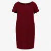 Conquista Women's Red Wine Sack Style Punto Di Roma Short Sleeve Dress