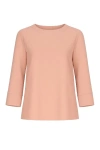 Conquista Women's Rose Gold / Red Boat Neck Top By  Fashion In Multi