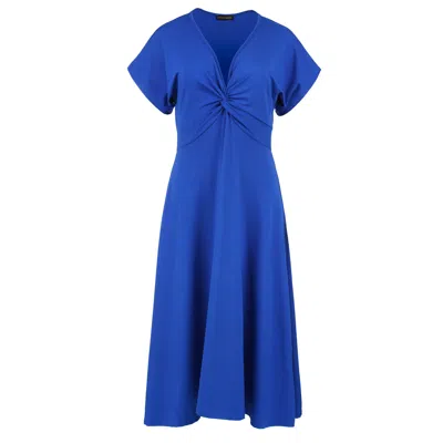 Conquista Women's Royal Blue Knot Detail Midi Dress