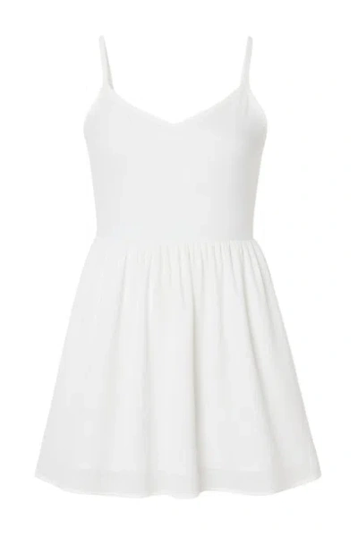 Conquista Women's Sheer Layer Skater Dress In White